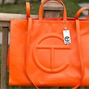 Telfar large tote.Orange.